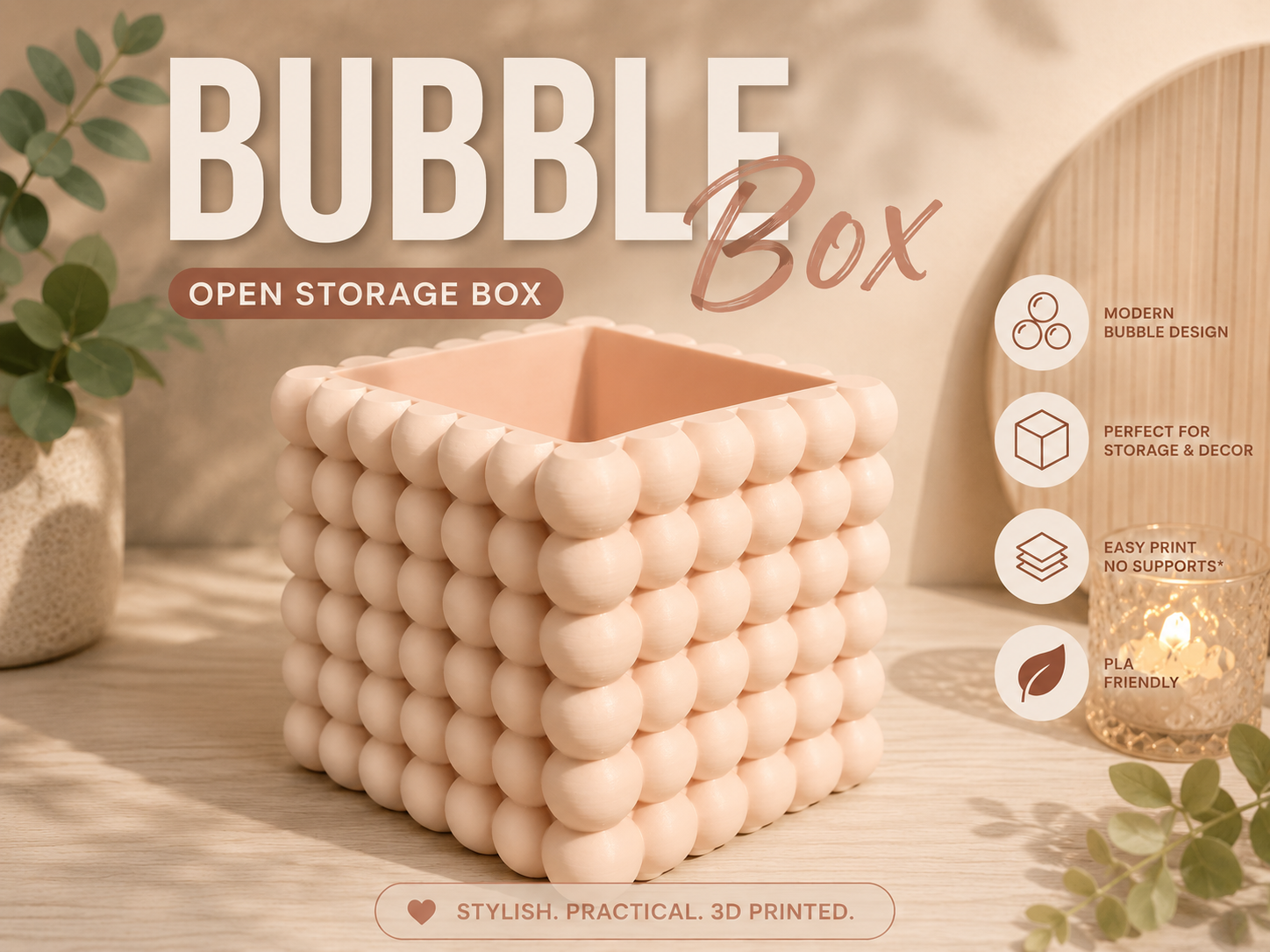 Bubble Box — Modern Storage & Decor Box 3D printable design