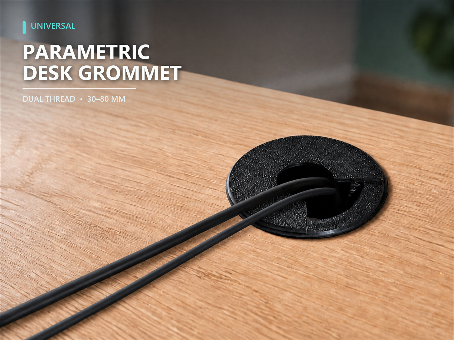 Parametric Desk Grommet 3D printable design