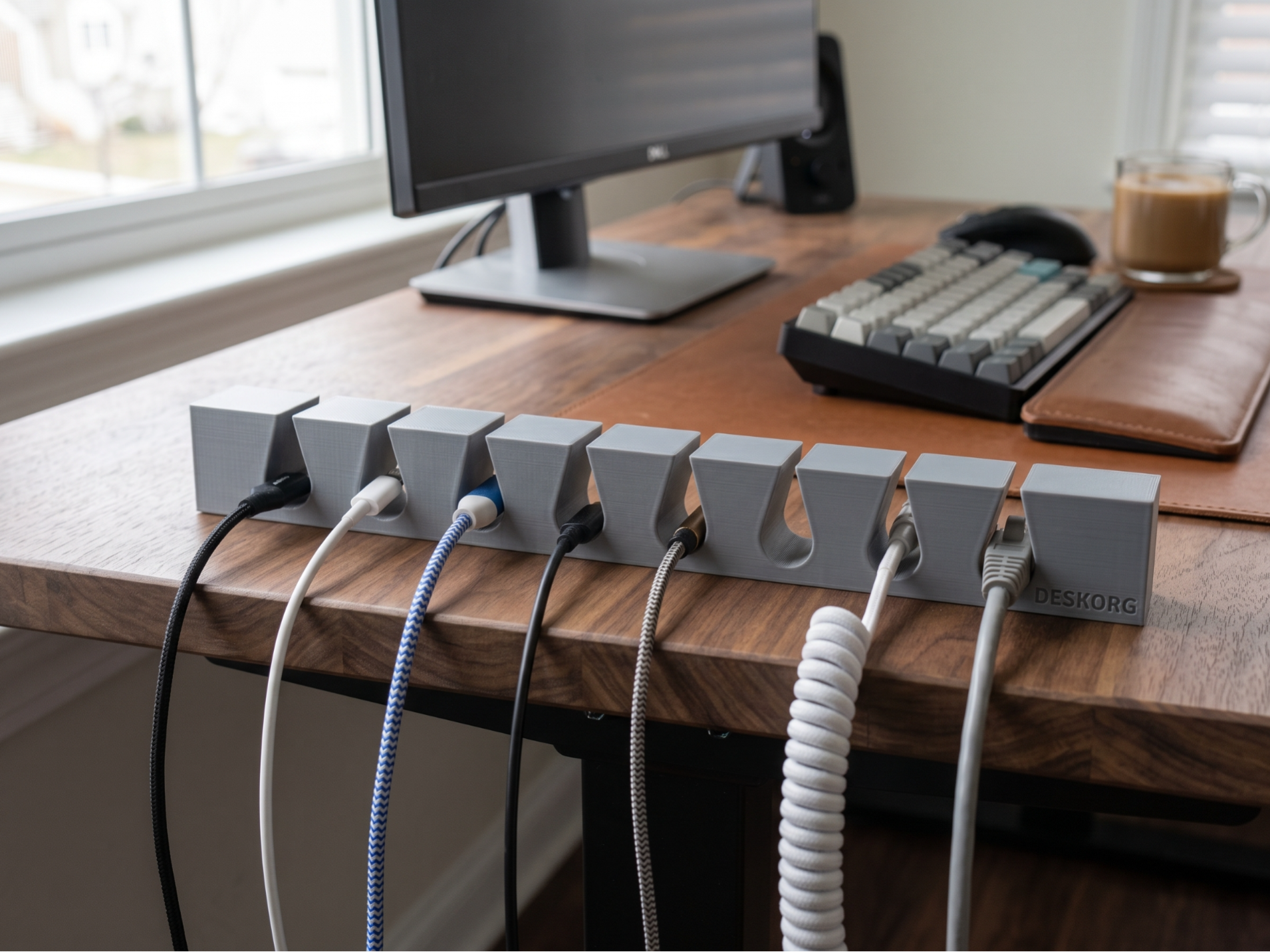 Minimal Desk Cable Organizer — Management Rack 3D printable design