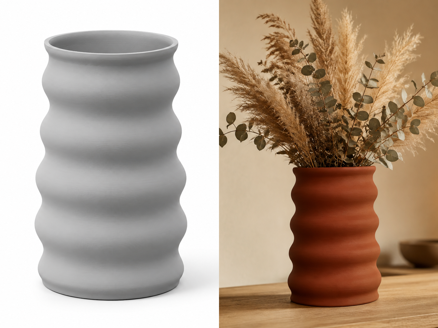 Contour Wave Vase — 150 mm No Supports 3D printable design