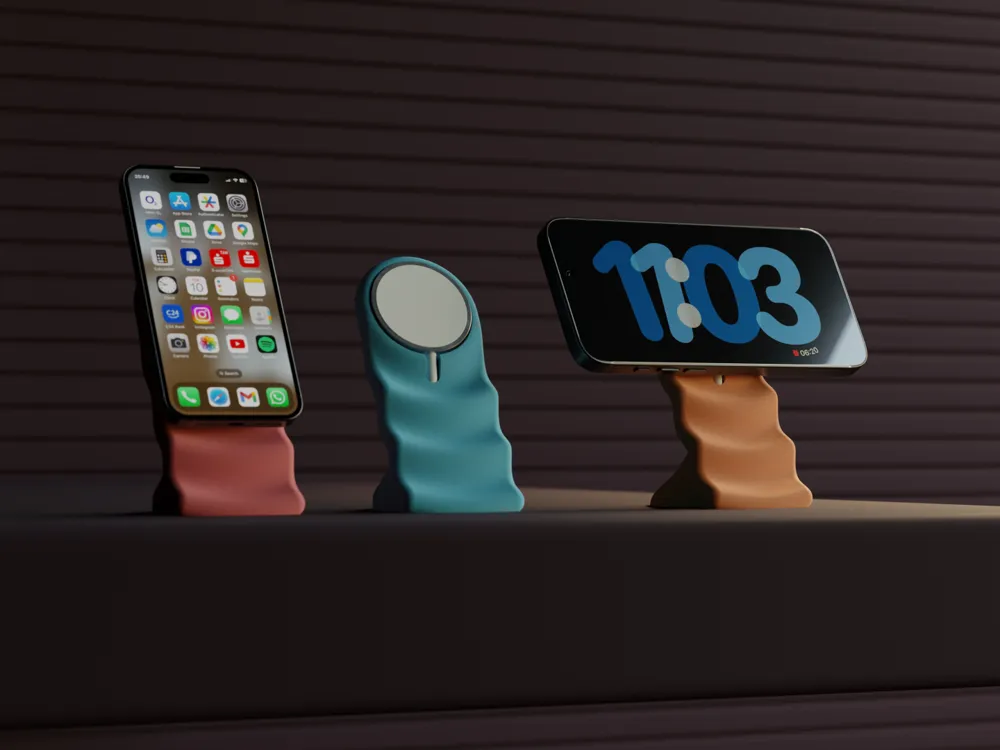 Wavy MagSafe Stand 3D printable design